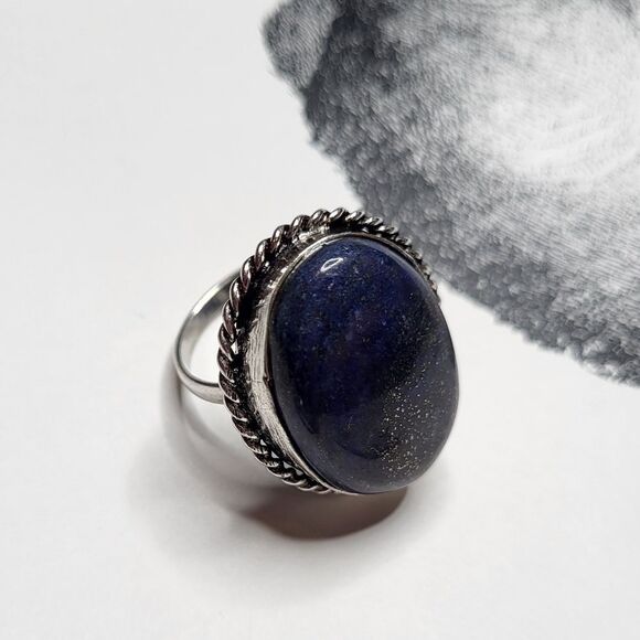 Bohemian Lapis Lazuli Ring Size 8 - Picture 3 of 7